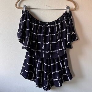 Navy Off the Shoulder Romper (US M)